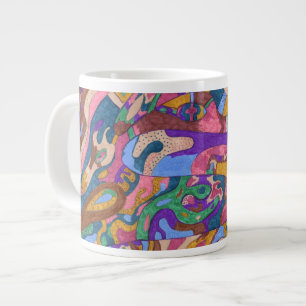 Caneca De Café Grande Dragon Ride, Abstrato original