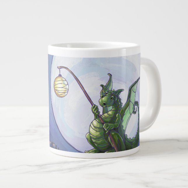 Caneca De Café Grande Dragon Watch Art (Frente Esquerda)