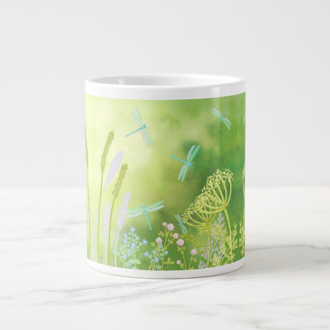 Caneca De Café Grande Dragonfly Meadow (Frente)