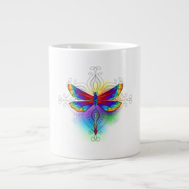 Caneca De Café Grande Dragonfly Poligonal (Frente)
