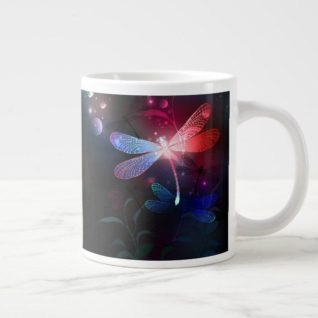 Caneca De Café Grande Dragonfly vermelha (Direita)