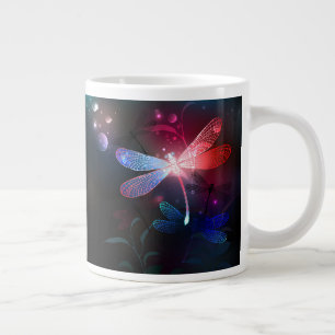 Caneca De Café Grande Dragonfly vermelha