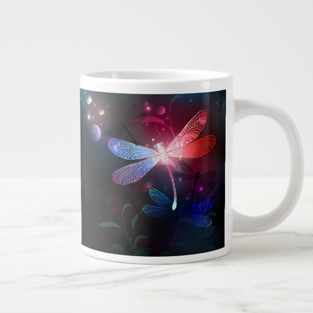 Caneca De Café Grande Dragonfly vermelha (Direita)