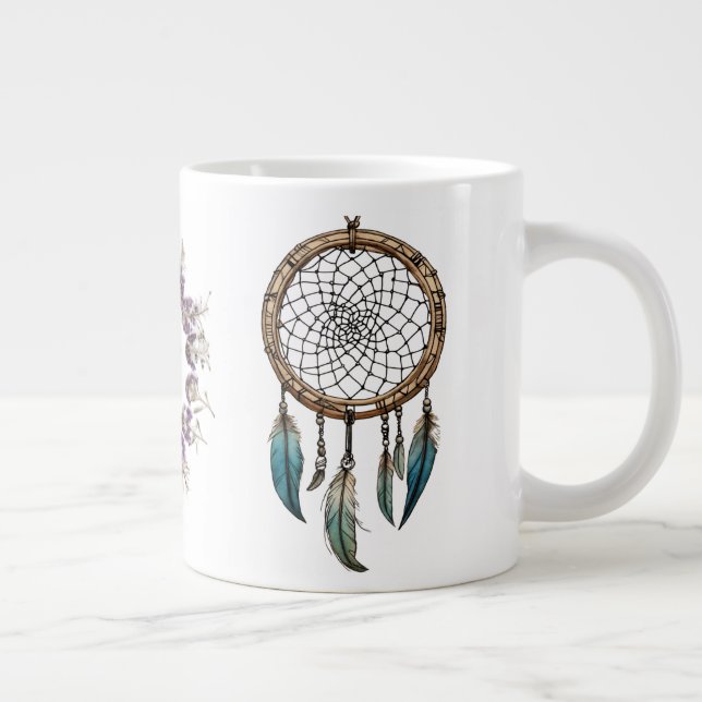 Caneca De Café Grande Dreamcatcher Design Mug (Direita)