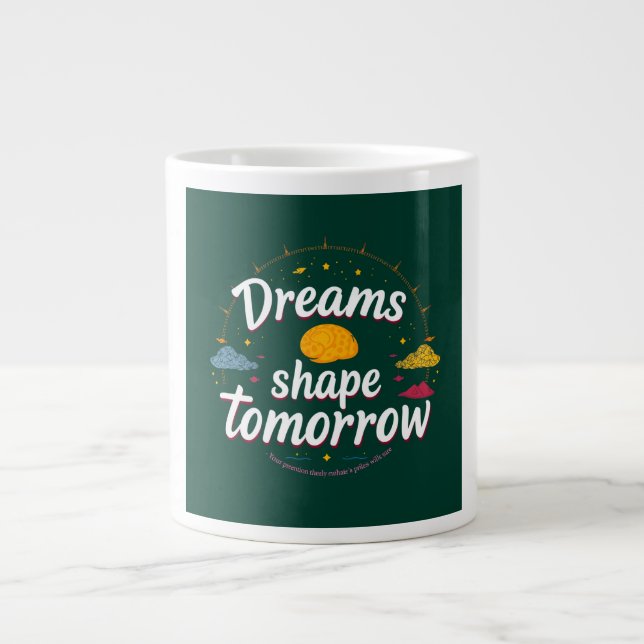 Caneca De Café Grande Dreams Shape Amanhã (Frente)