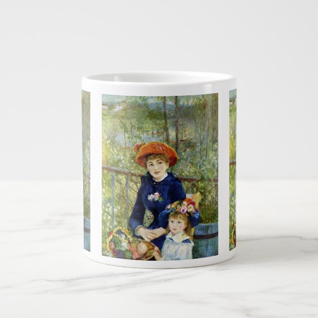 Caneca De Café Grande Duas Irmãs (Na Varanda) de Pierre Renoir (Frente)
