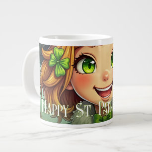 Caneca De Café Grande Duende Alegre - Dia de São Patrício Sorte