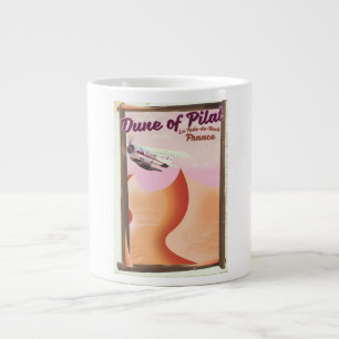 Caneca De Café Grande Duna de Pilat, poster de viagens de Dunes vintage