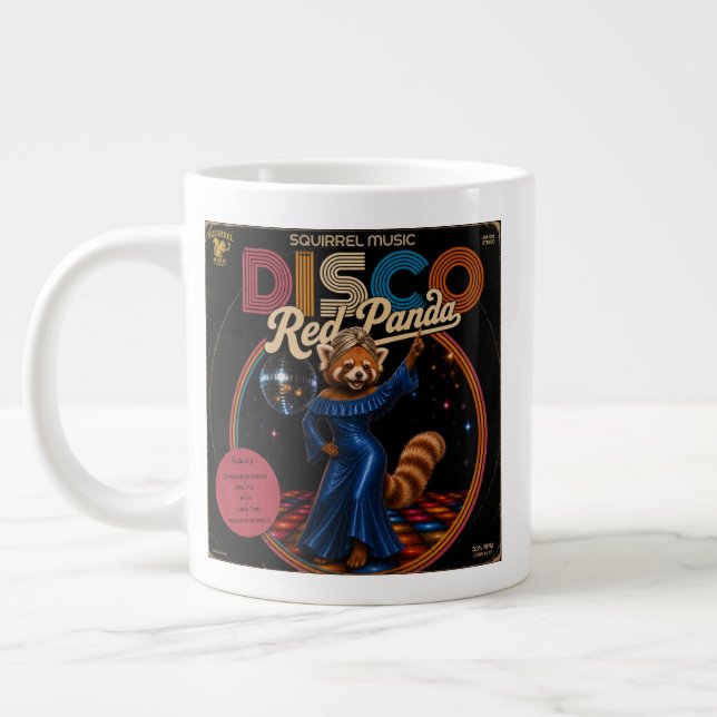 Caneca De Café Grande Duo de Panda Vermelho Disco (Esquerda)