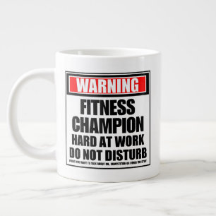 Caneca De Café Grande Duro Campeão de Malhação de Aviso no Trabalho