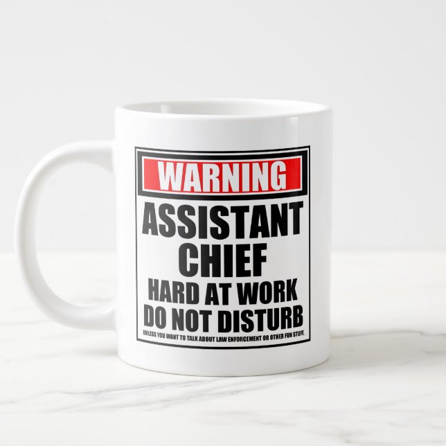 Caneca De Café Grande Duro Chefe do Assistente de Aviso no Trabalho (Esquerda)