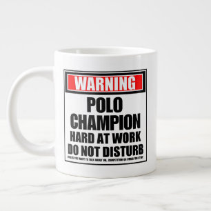 Caneca De Café Grande Duro De Campeão De Polo No Trabalho Não Incomoda