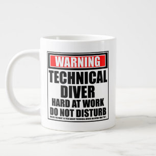 Caneca De Café Grande Duro de driver técnico de aviso no trabalho