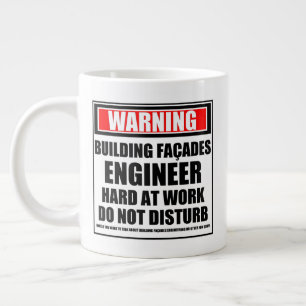 Caneca De Café Grande Duro De Engenheiro De Façadas De Construção De Avi