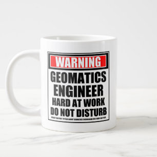 Caneca De Café Grande Duro De Engenheiro Geomático De Aviso No Trabalho