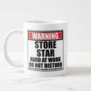 Caneca De Café Grande Duro De Estrelas De Aviso No Trabalho Não Incomoda