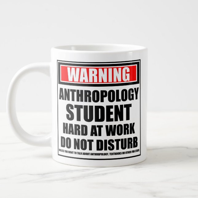 Caneca De Café Grande Duro De Estudantes De Antropologia De Aviso No Tra (Esquerda)