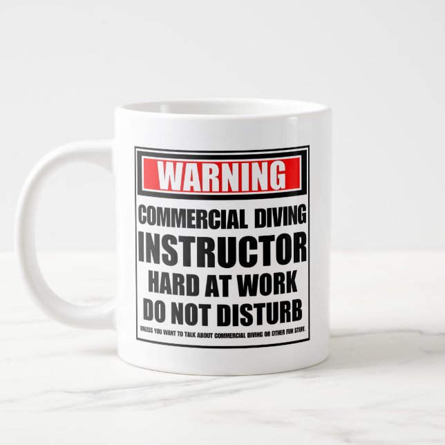 Caneca De Café Grande Duro de instrutor de mergulho comercial no trabalh (Esquerda)