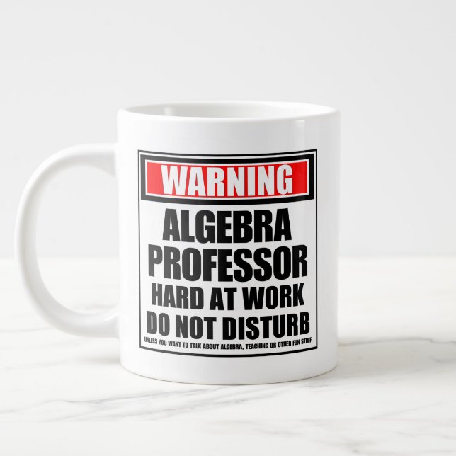 Caneca De Café Grande Duro De Professor De Álgebra No Trabalho (Esquerda)