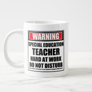 Caneca De Café Grande Duro De Professores Especiais De Ensino No Trabalh