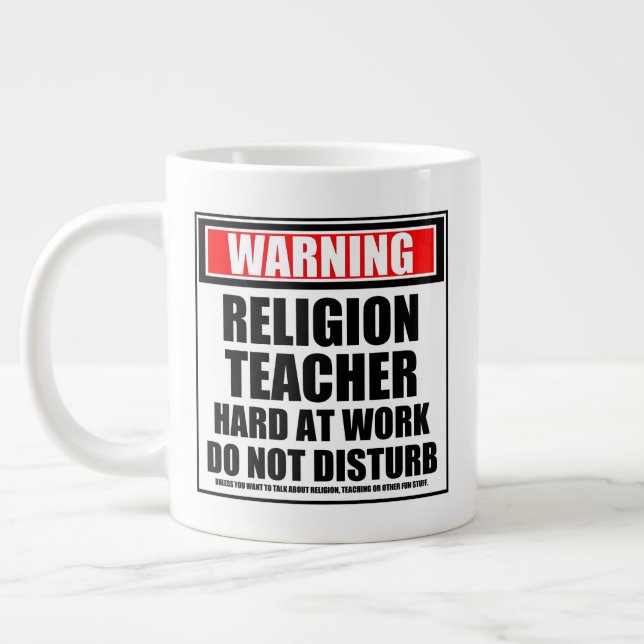 Caneca De Café Grande Duro De Professores Religiosos No Trabalho (Esquerda)