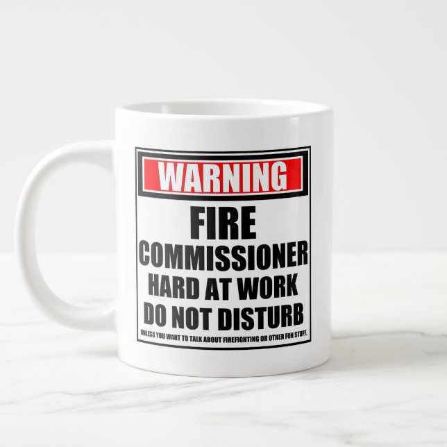 Caneca De Café Grande Duro Do Comissário Incêndio No Trabalho (Esquerda)