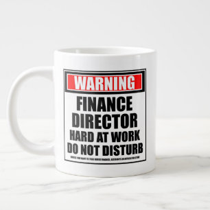 Caneca De Café Grande Duro Do Diretor Financeiro De Alerta No Trabalho