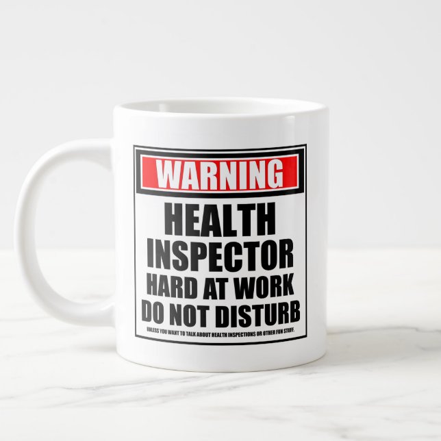 Caneca De Café Grande Duro do Inspetor de Integridade de Aviso no Trabal (Esquerda)