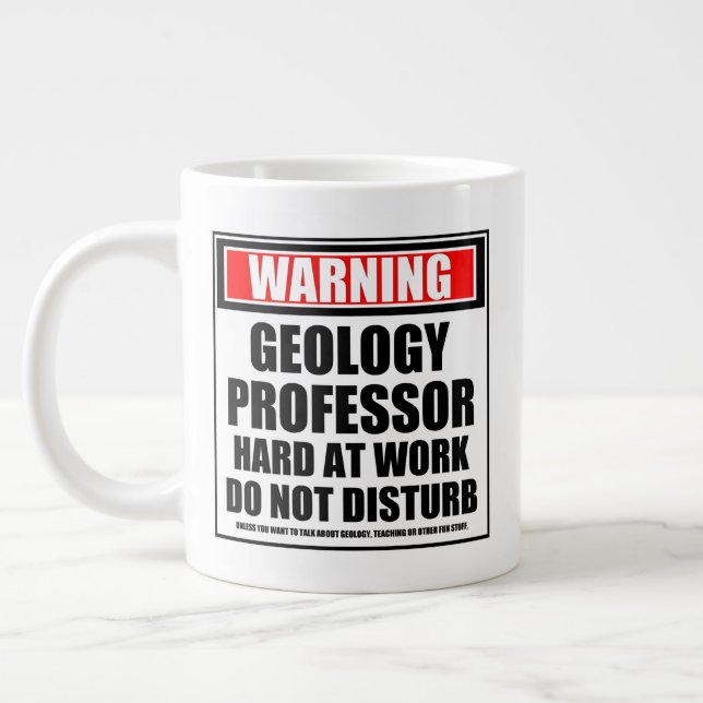 Caneca De Café Grande Duro Do Professor De Geologia De Alerta No Trabalh (Esquerda)
