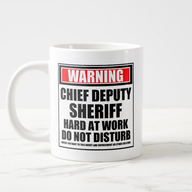 Caneca De Café Grande Duro Do Vice-Xerife Chefe No Trabalho (Esquerda)
