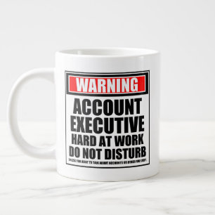 Caneca De Café Grande Duro Executivo da Conta de Aviso no Trabalho