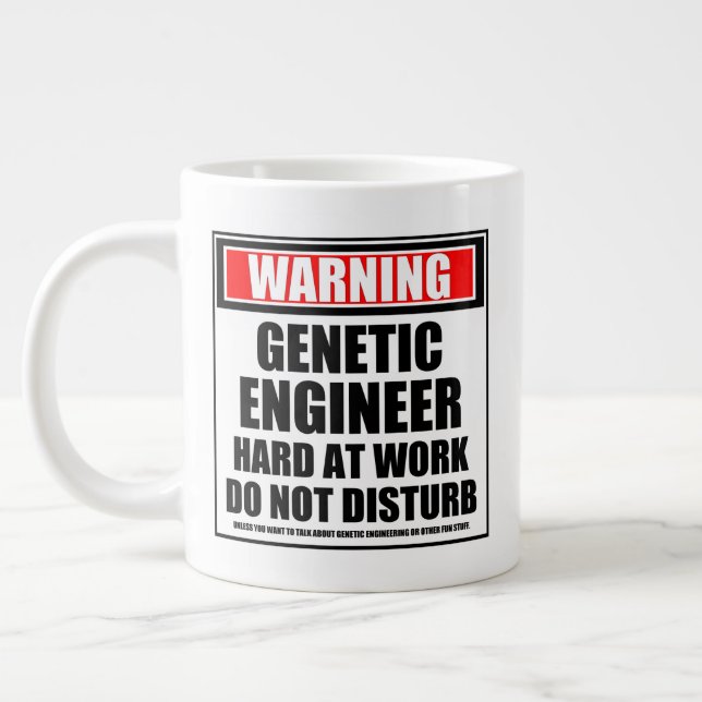 Caneca De Café Grande Duro Genético De Engenheiro No Trabalho (Esquerda)