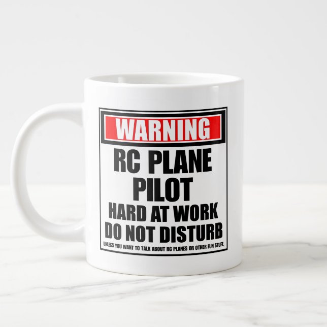 Caneca De Café Grande Duro Piloto de avião RC No Trabalho Não Incomodar (Esquerda)