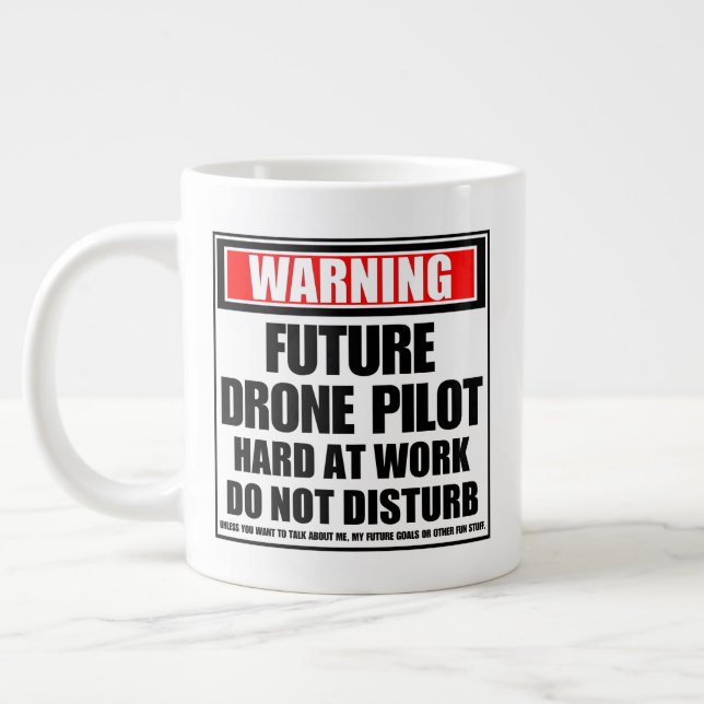 Caneca De Café Grande Duro Piloto Drone Futuro no Trabalho (Esquerda)