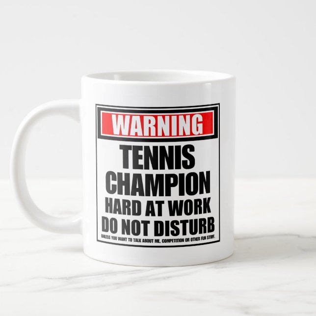 Caneca De Café Grande Duro Tênis Champion de aviso no trabalho (Esquerda)