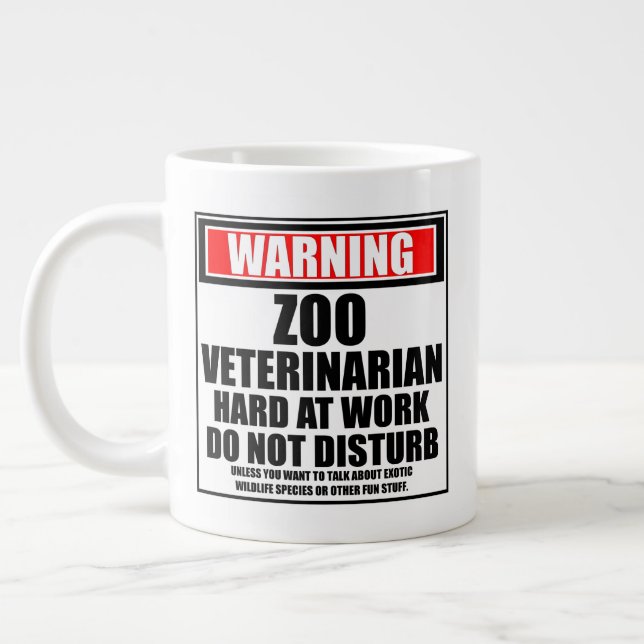 Caneca De Café Grande Duro Veterinário Do Zoo No Trabalho (Esquerda)