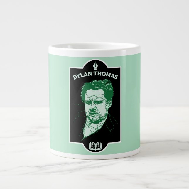 Caneca De Café Grande Dylan Thomas Welsh Poet (Frente)