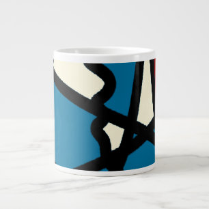 Caneca De Café Grande Dynamic Geometric Abstract Composition 