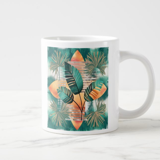 Caneca De Café Grande Dynamische Tropen-Woge (Direita)