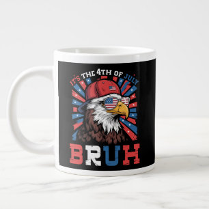 Caneca De Café Grande É 4 De Julho Bruh Águia-Cabeluda Patriótico