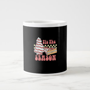 Caneca De Café Grande É a Temporada Árvore de Natal Groovy Retro Debbie