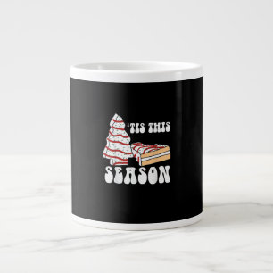 Caneca De Café Grande É a Temporada Árvore de Natal Groovy Retro Vintage