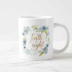 Caneca De Café Grande É bom... caminhar pela fé não pela luz