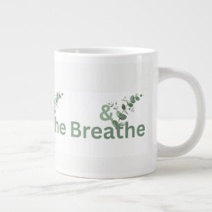 Caneca De Café Grande E Breathe Botânico, Presente Sonhadoramente Calmo 