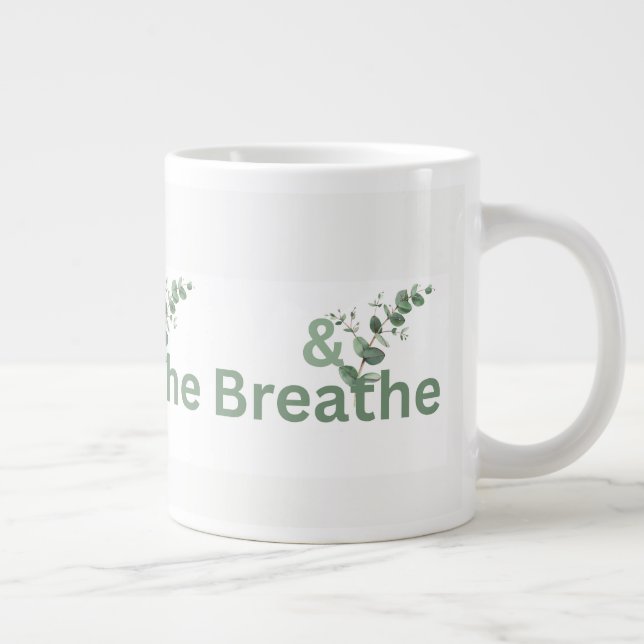 Caneca De Café Grande E Breathe Botânico, Presente Sonhadoramente Calmo  (Direita)