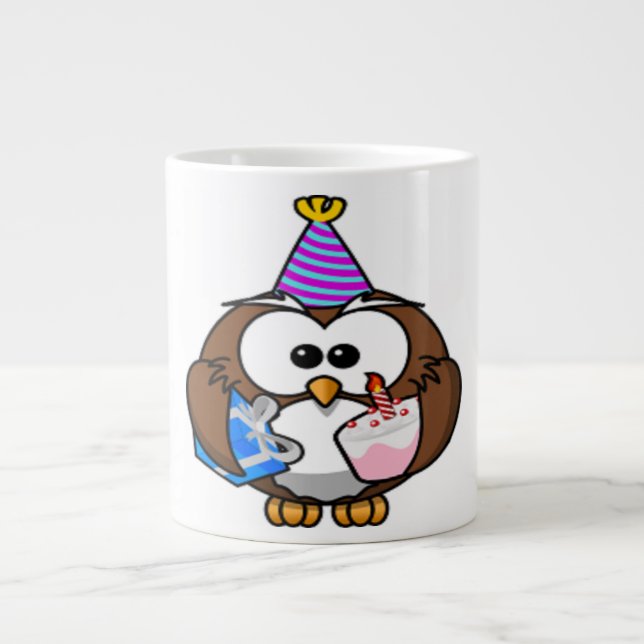 CANECA DE CAFÉ GRANDE "É MEU ANIVERSÁRIO" OWL (Frente)