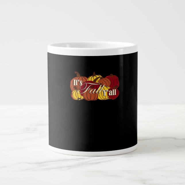 Caneca De Café Grande É o texto de abóbora de outono (Frente)
