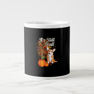 Caneca De Café Grande É Obrigados de outono de "Leaf Fall Tree Hello Aut