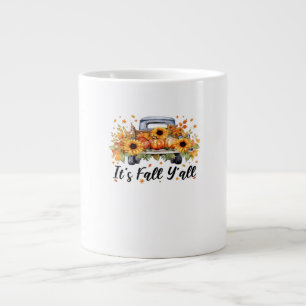 Caneca De Café Grande É outono, "Pumpkin Autumn Tree Hello Fall Wom"