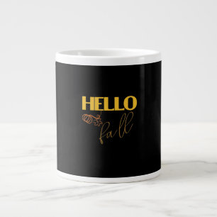 Caneca De Café Grande É outono Venham Todos Outonos Deixar Design Cute P